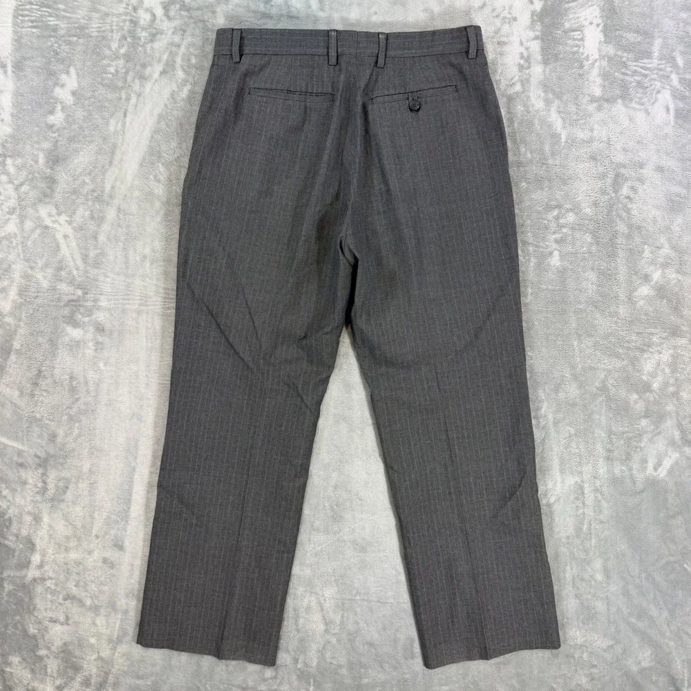 Banana Republic Classic Fit Dress Pants Men's Size 33x30 Gray Striped Trousers